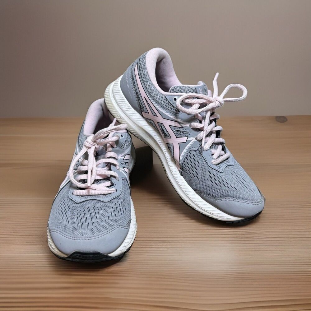 Asics Gel Contend 7 Running Shoes Women's Size 7 Gray Pink